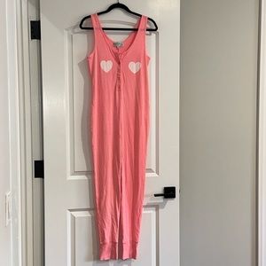 Wildfox Valentine’s “LOVEABLE” double heart onsie, NWOT